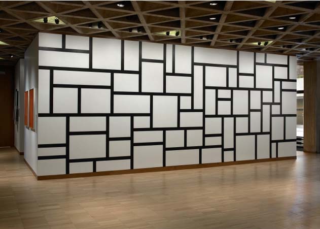 Sol LeWitt. Wall Drawing 614  India ink. First drawn by: David Higginbotham, Liam Longman, Philip Riley, Jim Rogers, Elizabeth Sacre. First installation: Lisson Gallery, London. July 1989. Yale University Art Gallery / Gift of the artist. 
