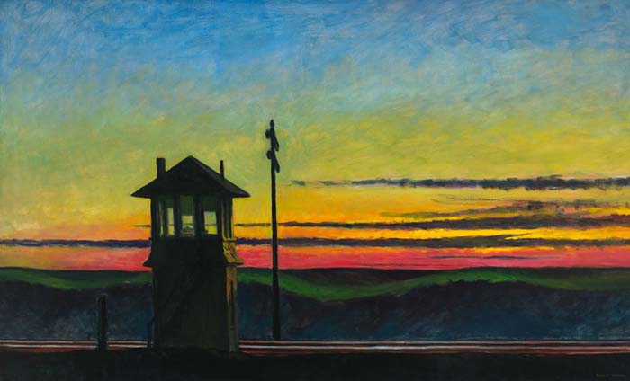  Edward Hopper Railroad Sunset 1929. Photo by Alejandro Pardo for NY Arts.