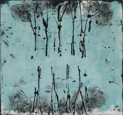 "Reflection in Teal" ©Shira Toren 2014 mixed media on canvas 32" x 30"