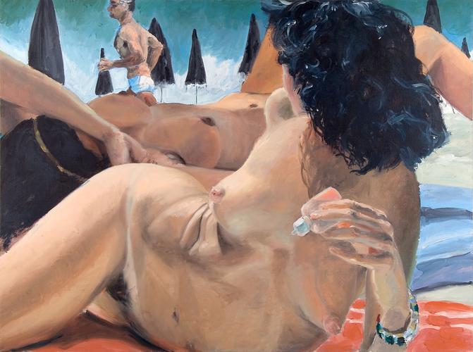  Eric Fischl The Day the Shah Ran By, 1982 oil on canvas 36 x 48 inches (91.4 x 121.9 cm.). © Skarstedt Gallery, New York.
