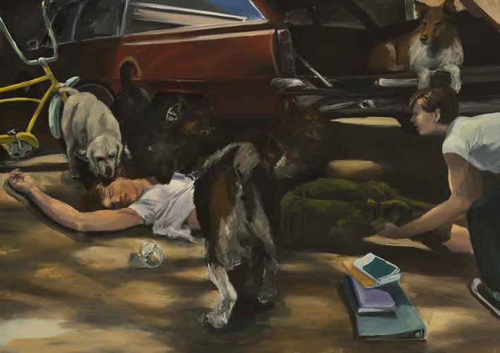 Eric Fischl A Woman Possessed, 1981 oil on canvas 68 x 96 inches (172.7 x 243.8 cm.). ©  Skarstedt Gallery, New York.
