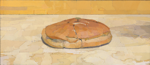 Euan Uglow, Loaf, 1981-83, Loaf, óleo sobre lienzo, 34,8x79,5cm