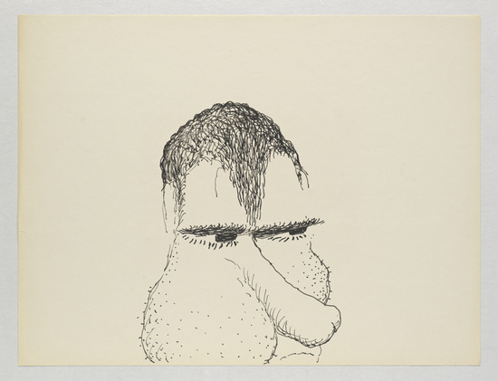  Untitled (Poor Richard), 1971 Ink on paper 26.7 x 35.2 cm / 10 1/2 x 13 7/8 in © The Estate of Philip Guston. Courtesy Hauser & Wirth 