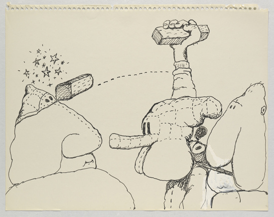  Untitled, 1971 Ink on paper 27.6 x 35.2 cm / 10 7/8 x 13 7/8 in © The Estate of Philip Guston Courtesy Hauser & Wirth 